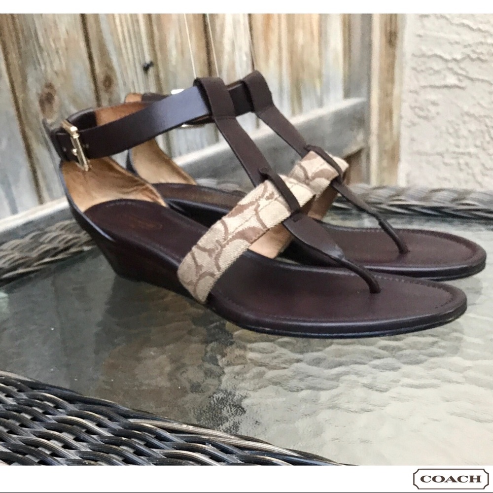 Coach Espresso Velvet Sandals